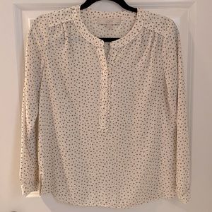 LOFT Long Sleeve Printed Blouse